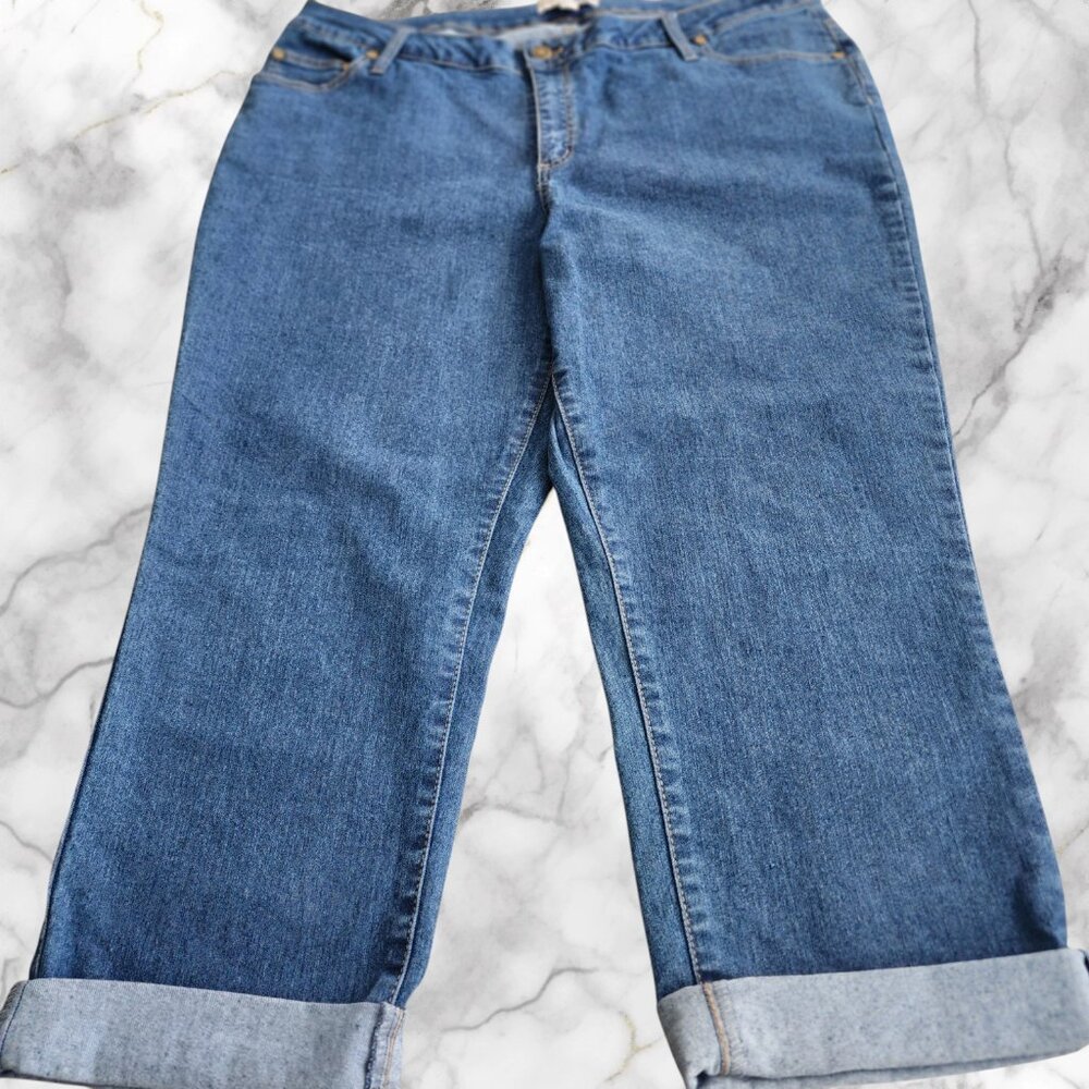 Woman Within Cuffed Hem Capri Jean Size 18W - Picture 6 of 6